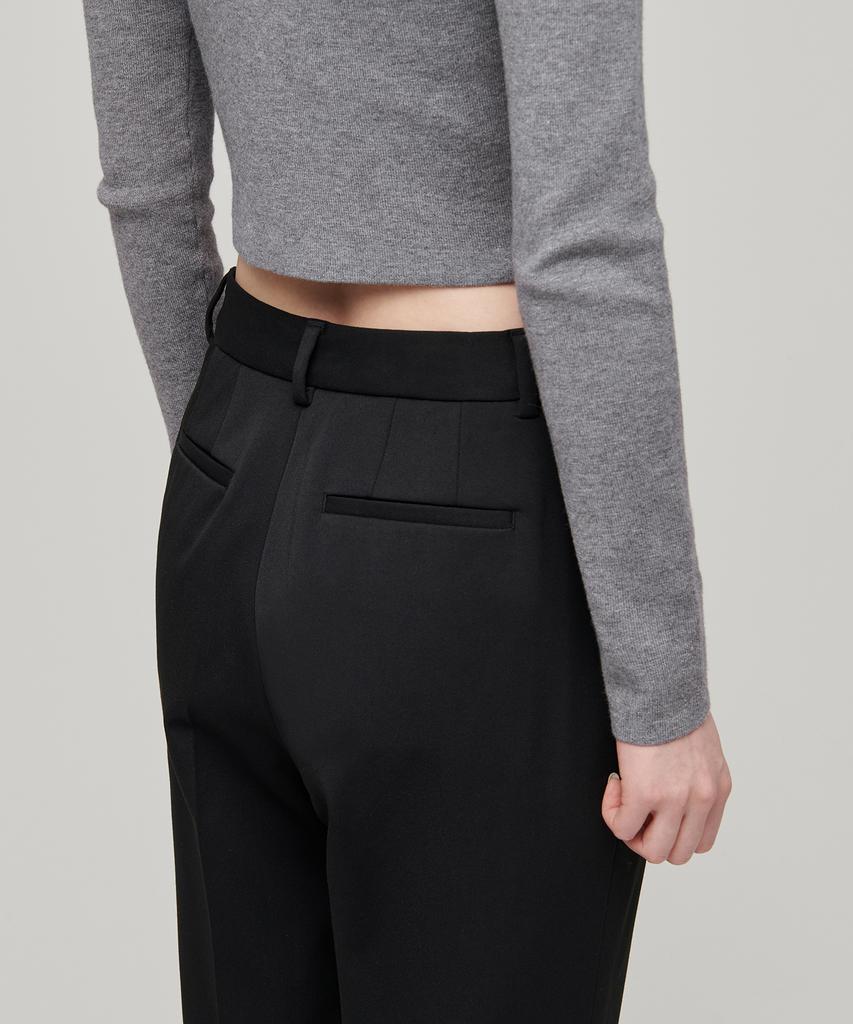 MUSINSA STANDARD WOMAN Женские свободные зауженные брюки из плотного флиса на скрытой эластичной талии [Черный]