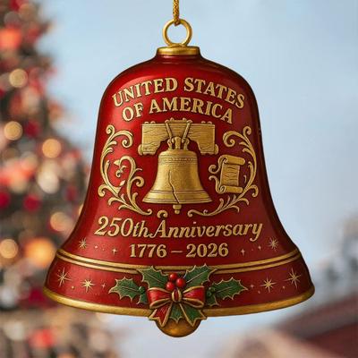 Соединенные Штаты 250-летие Юбилейный Колокольчик Патриотический Памятный Дверной Звонок Рождественская Елка Подвесное Украшение