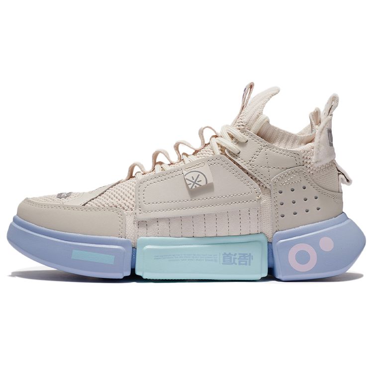 Li Ning Wu Dao 2 Ace Fabric Synthetic Leather Breathable Lightweight Mid-Top Retro Basketball Shoes Women Sneaker Pearl-White ABCS012-1