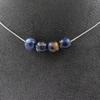 Stones and Minerals. Necklace 4 Blue Jasper Beads 8 Mm. Stainless Steel Chain Necklace Women Men. Customizable Size.