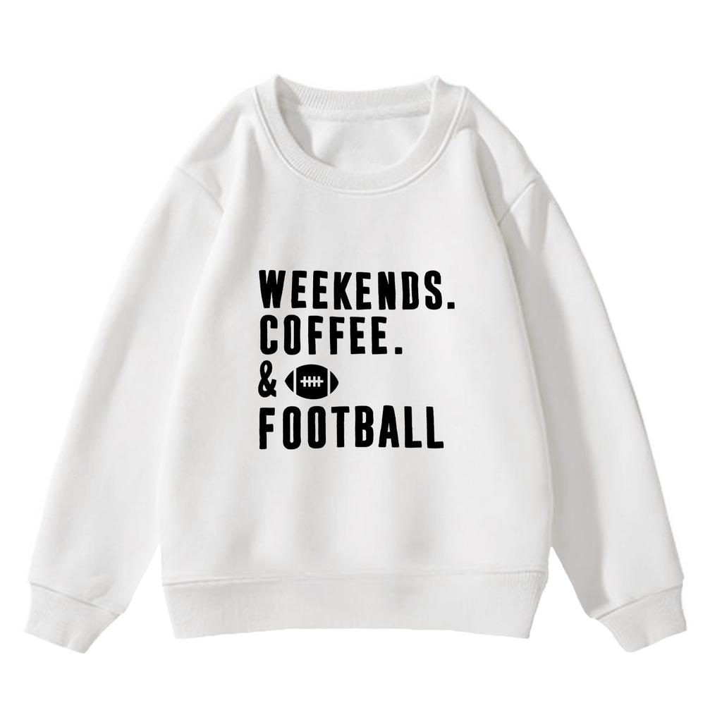 WEEKENDS.COFFEE. & FOOTBALL printed sweater autumn and winter men's and women's casual crew neck jumper