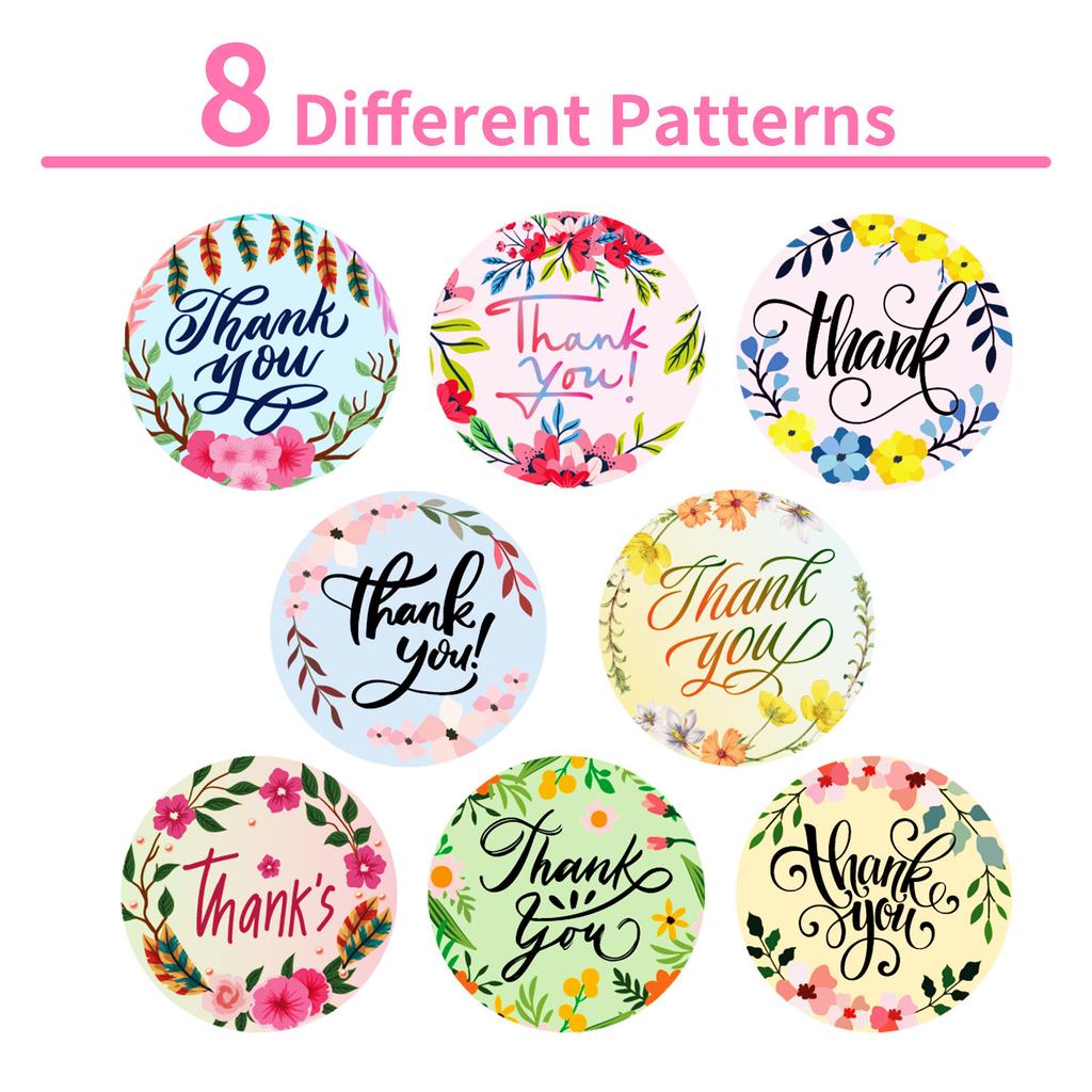 500 Pieces/roll In English Thank You Stickers Roll Stickers Material Decorative Materials Cute Sealing Stickers