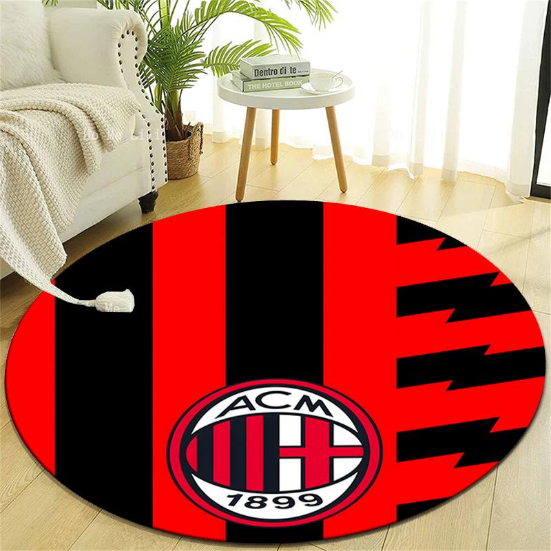 1pc A-AC Milan Print Round Carpet Chair Round Carpet Suitable for Bedroom Living Room Home Decorative Carpet