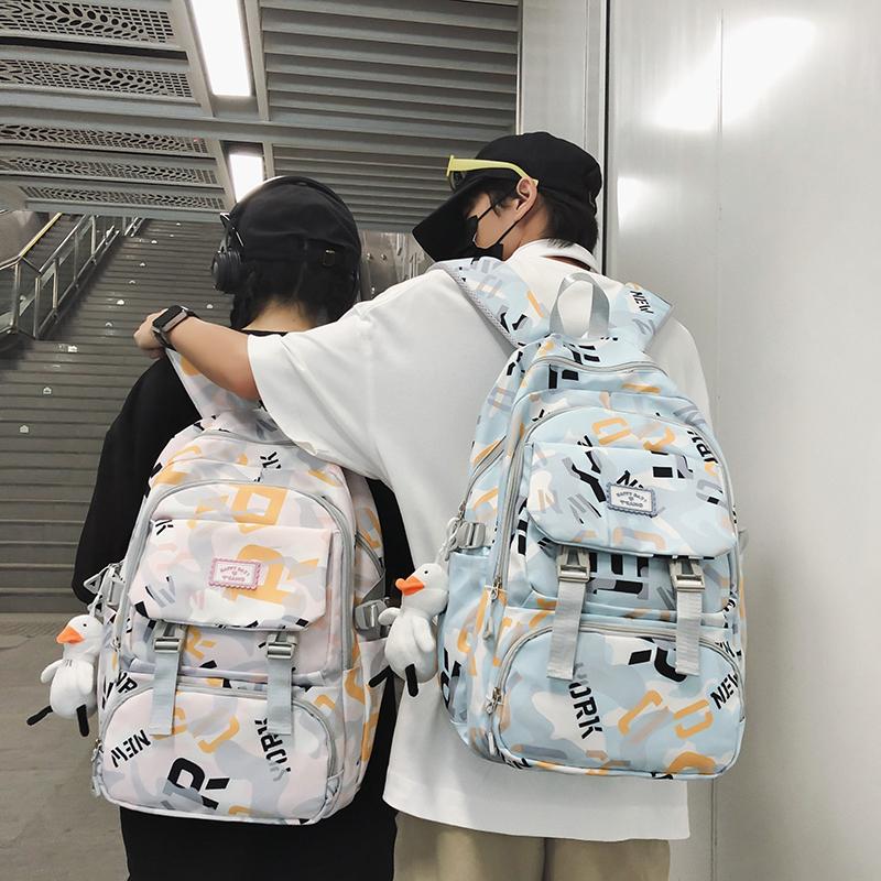 Рюкзак мужской большой вместимости рюкзак с граффити женский школьный рюкзак для учащихся старших классов средней школы