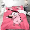 Покрывало Наволочка Комплект Постельного Белья Courage the Cowardly Dog для Детей Девочек Мальчиков Спальни Подарок Односпальный Двуспальный Большой Размер