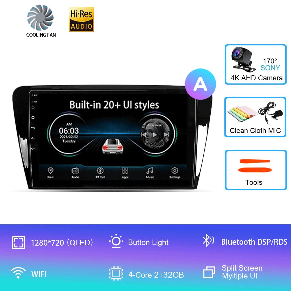 Android 14 Автомобильное радио для Skoda Octavia 3 A7 2013 - 2018 Мультимедийный видеоплеер Навигация стерео GPS Нет 2din 2 din dvd