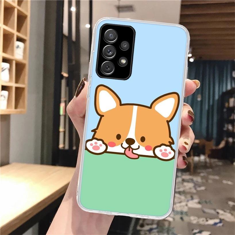 Cartoon Corgi Cute Dog Soft Phone Case For Samsung Galaxy A16 A26 A36 A56 A15 A14 A13 A55 A54 A53 A35 A34 A33 A25 A24 A23 A05S A