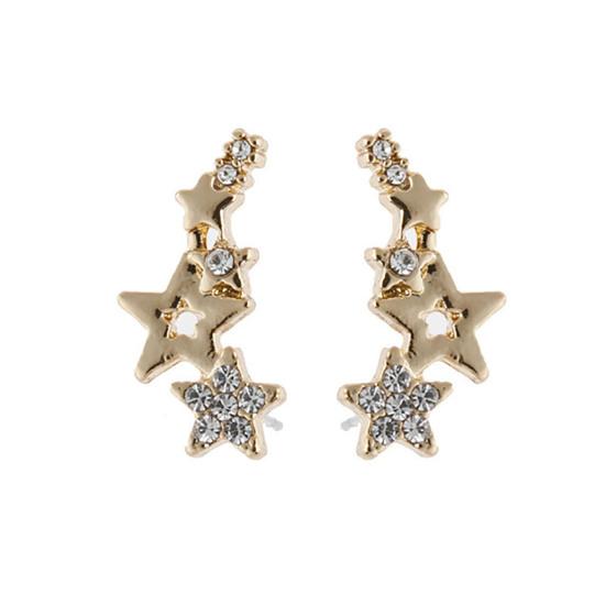 1 пара женских серег-гвоздиков в форме звезды, блестящие долговечные женские серьги со стразами, женские уши