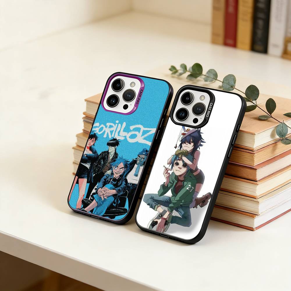 Аниме Чехол для телефона C-Gorillaz Для iPhone 17,16,15,14,13,12,11 Plus,Pro Max,XS,Красочный Серебристый Черный Чехол