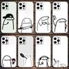 Чехол для телефона F-Flork Милый Смешной Мем Для Apple iPhone 15,14,13,12,11,Pro,X,XS,Max,XR,Plus,Mini Мягкий Черный Чехол