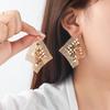 Винтажные квадратные серьги из металлической сетки для женщин, серьги-подвески, подчеркивающие индивидуальность, преувеличенные ювелирные изделия, аксессуары для вечеринок, подарки