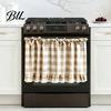 Soft Light Filtering Curtains Buffalo Check Window Valance, Ruffled Valance Curtain with Lace Trim And Bows, Toppers for Kitchen Rod Pocket