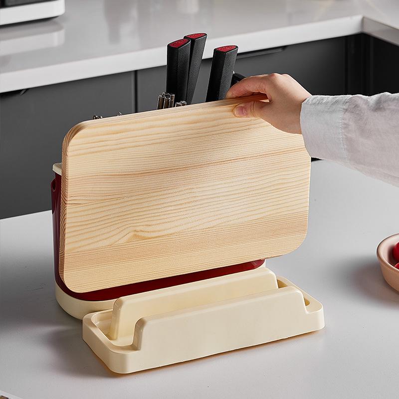 Многофункциональный держатель для кухонных ножей и разделочных досок Dopamine со встроенным хранилищем.