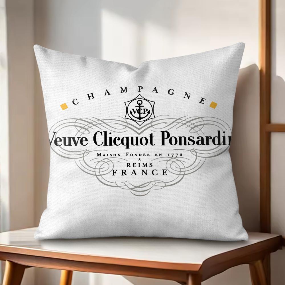 Роскошные Чехлы-Подушки Veuve CClicquot Натуральный Лен Органическая Ткань Двусторонний Принт Чехлы для Диванных Подушек Домашний Декор