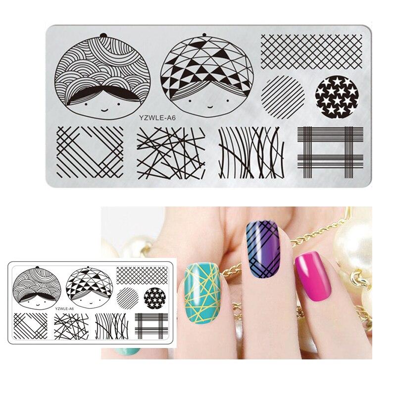 1 шт., прямоугольный шаблон для дизайна ногтей, 12X6 см, оригами, кружево, виноградная лоза, цветы, листья, дизайн изображений для девочек, DIY пластина для штампов для ногтей