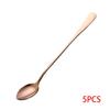 5 шт. Длинные ручки из нержавеющей стали кофейная ложка однотонная десертная ложка для кухни/офиса/кофейни