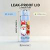 1PC Christmas Sock Gift Festive Print 750ml Color Plastic Sports Water Bottle Leakproof Flip Straw Lid Suitable for Sports Office Home Use