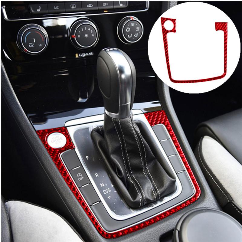 Защитное украшение салона автомобиля, красная наклейка из углеродного волокна для Volkswagen VW Golf 7 GTI MK7 2014-Стайлинг