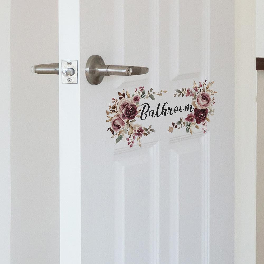 Ванная комната Английский слоган Фон для двери ванной комнаты Ландшафтное оформление Декорация Наклейка на стену
