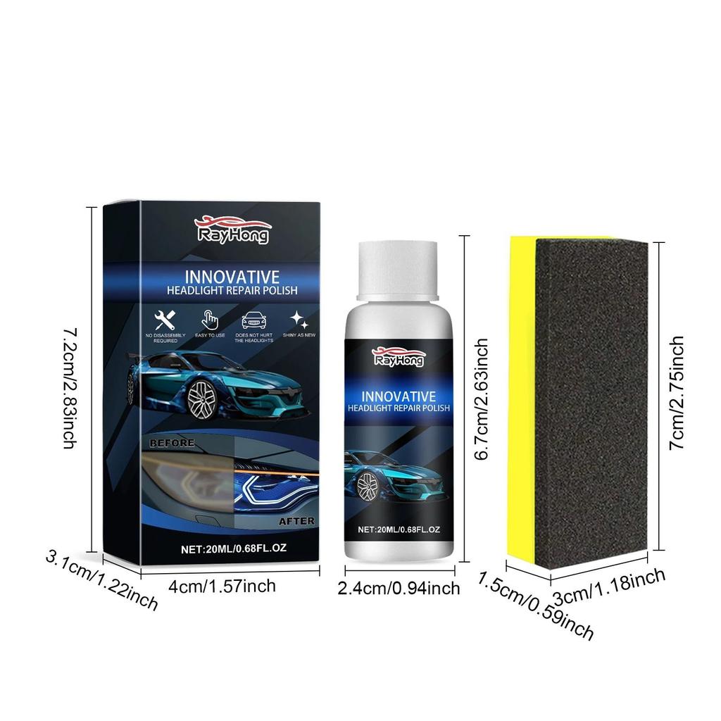 Средство для удаления царапин для ремонта фар автомобиля, чистящий спрей с покрытием, ремонт, 20 мл