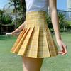 Women's High Waist A-Line Plaid Pleated Skirt, Korean Style Summer 2025