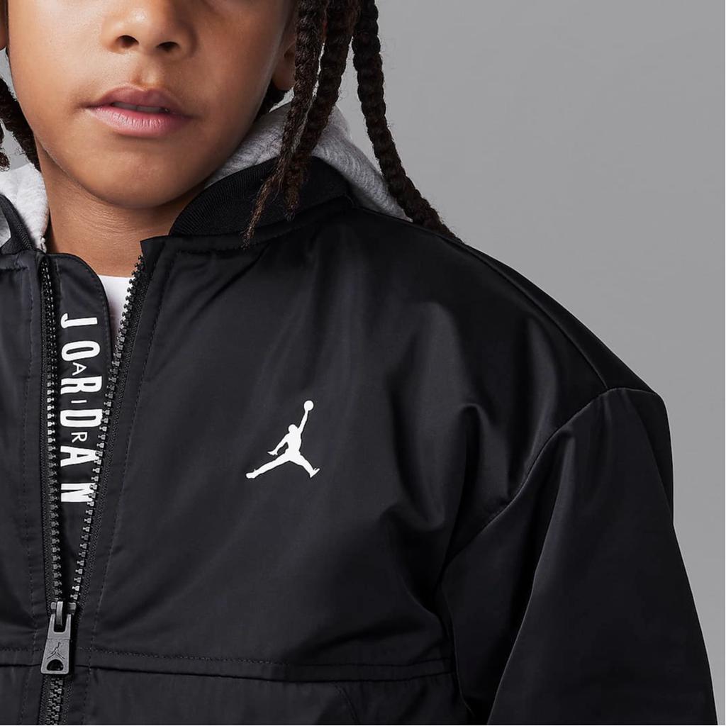 Jordan Повседневная теплая хлопковая куртка с капюшоном Детские куртки черного цвета HQ7064-010