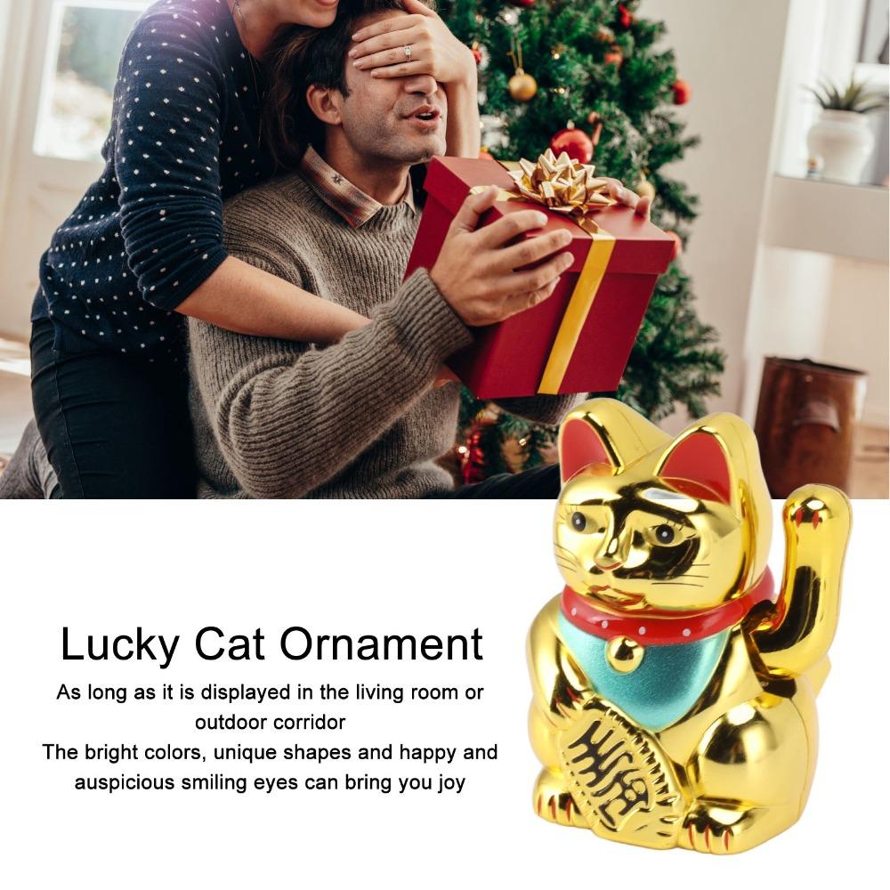 gold Car Dashboard Auspicious Ornament Travel Souvenir Cat Decor Car Interior Decoration