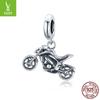 Silver Ziyun S925 Sterling Motorcycle Pendant, Cool Sports-Style DIY Accessory (SCC1712)