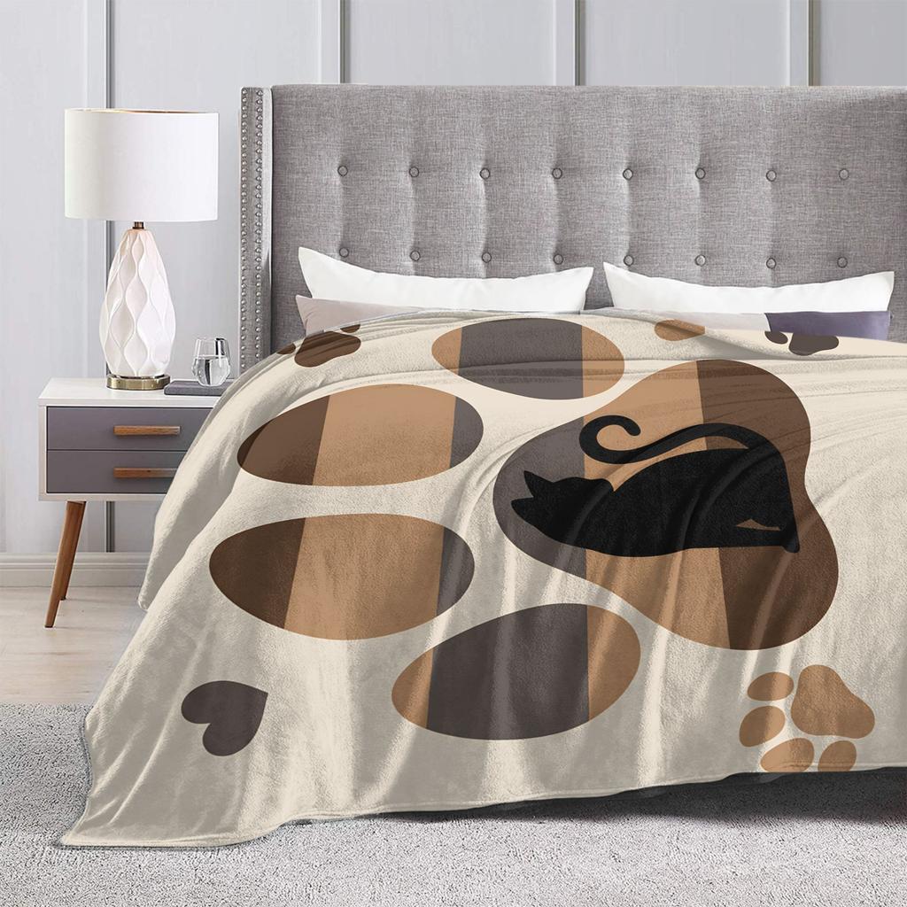 Whimsical Reading Cat Plush Blanket Girls Boys  Flannel Throw Blanket For Living Room Warm Soft Custom Quality Bedspread Gift