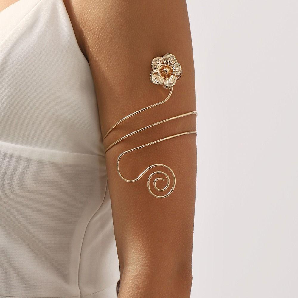Leaf Opening Cuff Bracelets Butterfly Circle Upper Arm Bracelet Arm Accessories