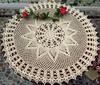 60cm Vintage Handmade Crochet Lace Tablecloth Cotton Sofa Cover And Coasters Set Shabby Chic
