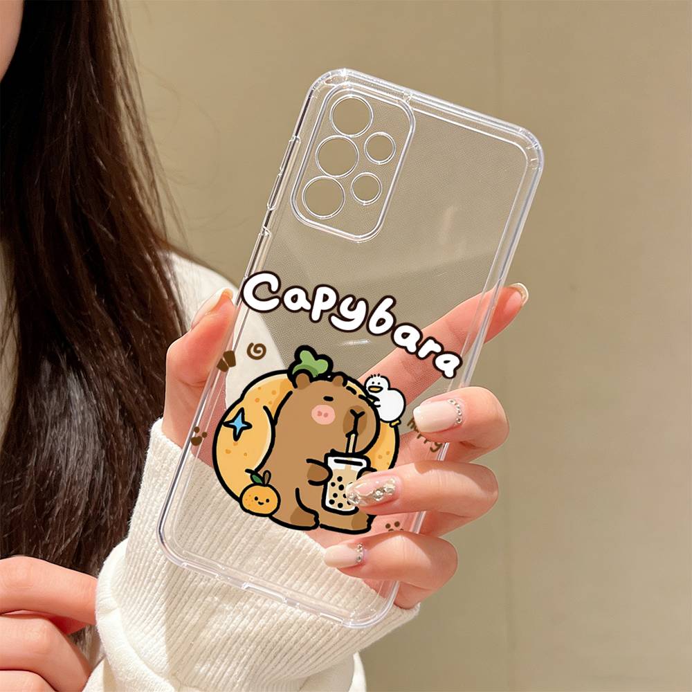Чехол для телефона Капибара Прозрачный Силиконовый Мягкий Для Samsung S25,S24,S21,S22,S23,S30,Ultra,S20,Plus,Fe