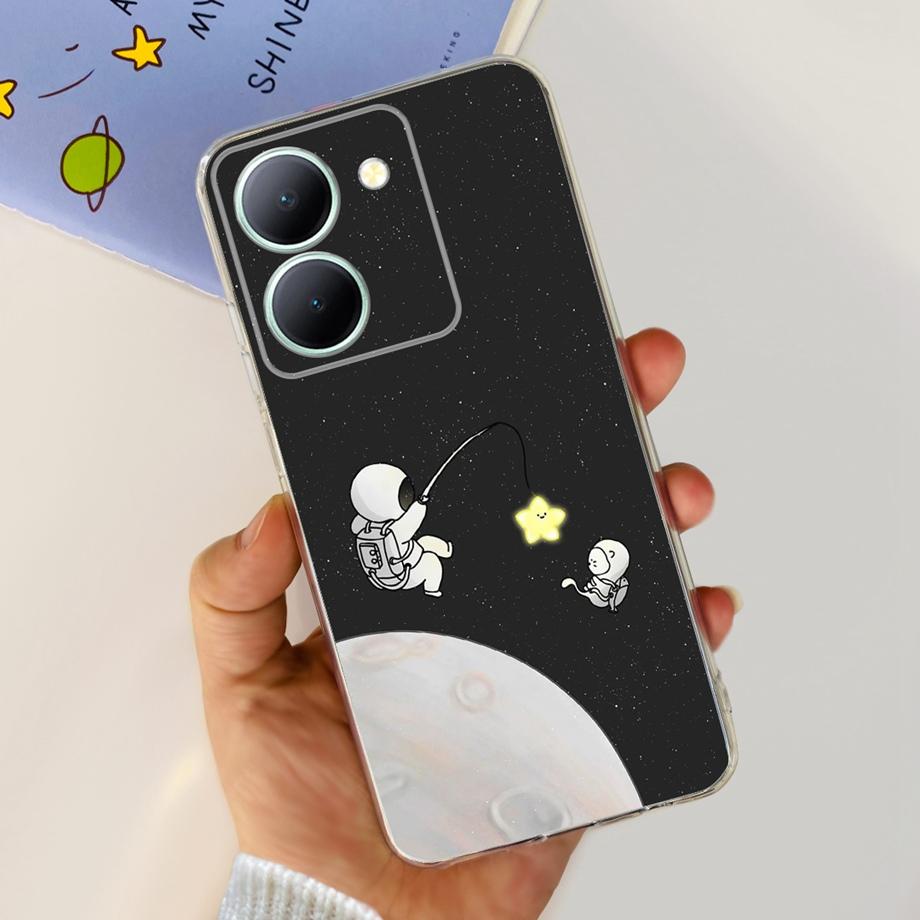 Чехол для Vivo Y78 Vivo Y78 Plus 5G Мягкий ТПУ Силиконовый Capa Coque Для Vivo V29 Lite V2244 Задняя Крышка Милый Кот Мультяшный Девичий Etui