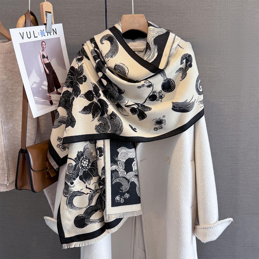 Casual Fashion Brand Designers Neckerchief Winter Women Warm Scarf Cashmere Shawl Wrap Bufanda Poncho Echarpe Pashmina Stoles