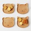 Solid Wood Cartoon Dinner Tray Animal Pattern Odorless Children's Rice Plate Cute Wood Food Dishes Meal