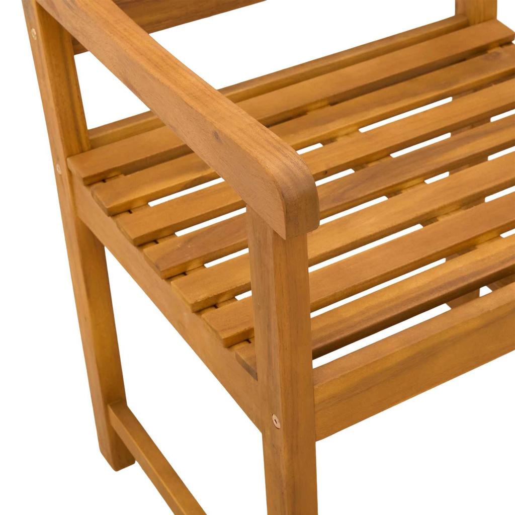 Garden Chairs 8 pcs Natural Solid Acacia Wood