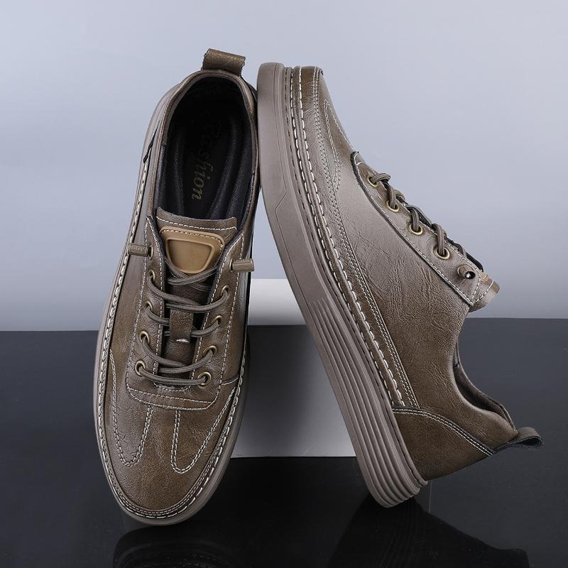 Fashion Classic Brand Men's Genuine Leather Casual Shoes Thick Soled Wear-resistant Oxford Shoes Trendy Men's Outdoor Hiking Shoes