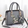 1PC Elegant Floral Pattern Handbag Women's Fashion Faux Leather Shoulder Bag Trendy Double Handle Purse