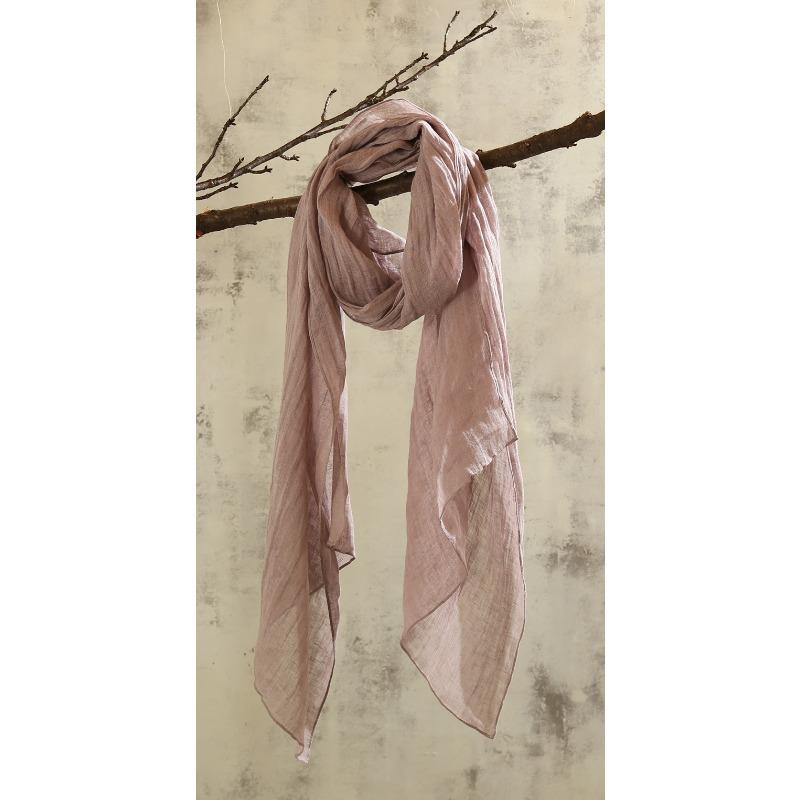Super Long 240Cm Solid Color Linen Scarf, Retro Literary And Versatile