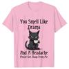 Black Cat Coffee T-shirts Women Pet Cartoon Tshirts You Smell Like Drama Print Women's Clothing Cat Mom Women Tee T-Shirts Tops