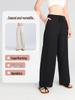 Women's High Waist Wide Leg Summer Yoga Pants with Sun Protection and Pockets