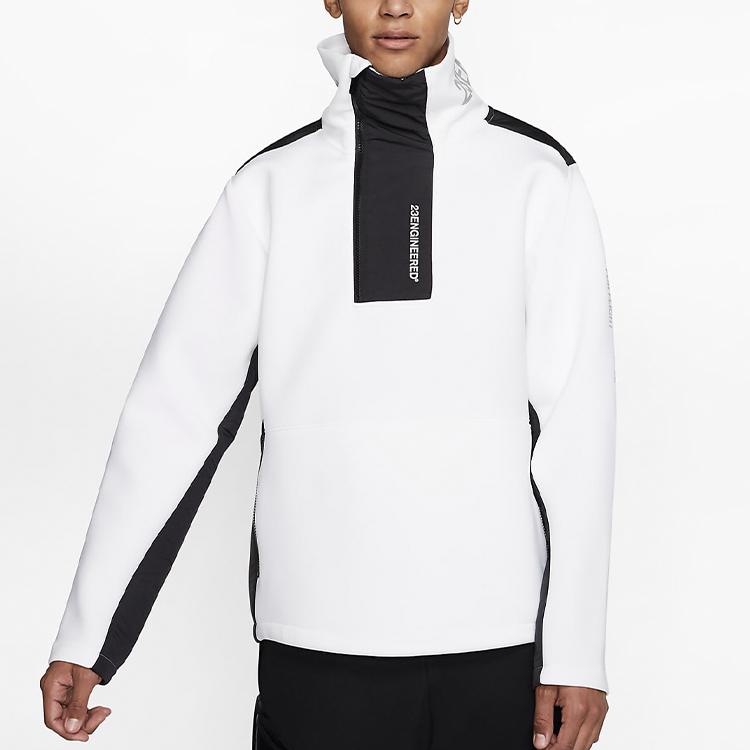 Jordan 23 Engineered Stand Collar Knit Half-molny Sweatshirt Men Tops White BQ5738-100