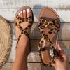 Flats Leopard Sandals Women Cozy Casual Shoes Walking New Walking Slippers 2024 Summer Outdoor Beach Slides Flip Flops