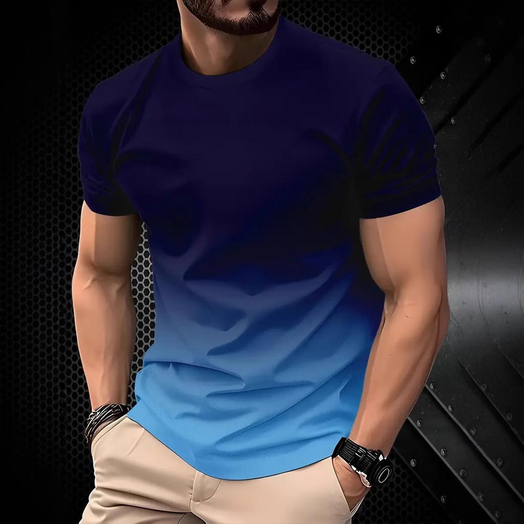 Мужская полосатая футболка с 3D-принтом, модная футболка с коротким рукавом в стиле хип-хоп, свободная повседневная футболка, дышащая, удобная, трендовая футболка с круглым вырезом