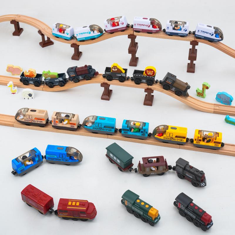 Electric Ride-On Train Set for Kids - Compatible with Thomas Brio Mi Rabbit Wooden Tracks