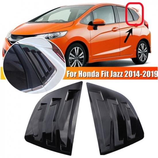 Глянцевая Черная Задняя Боковая Жалюзи-Шторка Для Honda Fit Jazz 2014-
