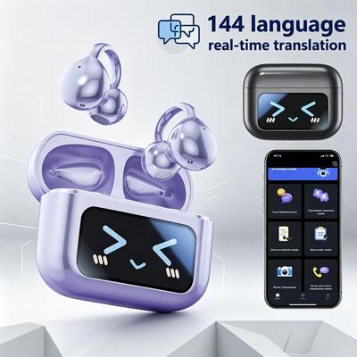 Беспроводные Bluetooth-наушники с сенсорным экраном и функцией перевода в реальном времени на 144 языка, Hi-Fi стереозвук, портативные беспроводные наушники для спорта и игр