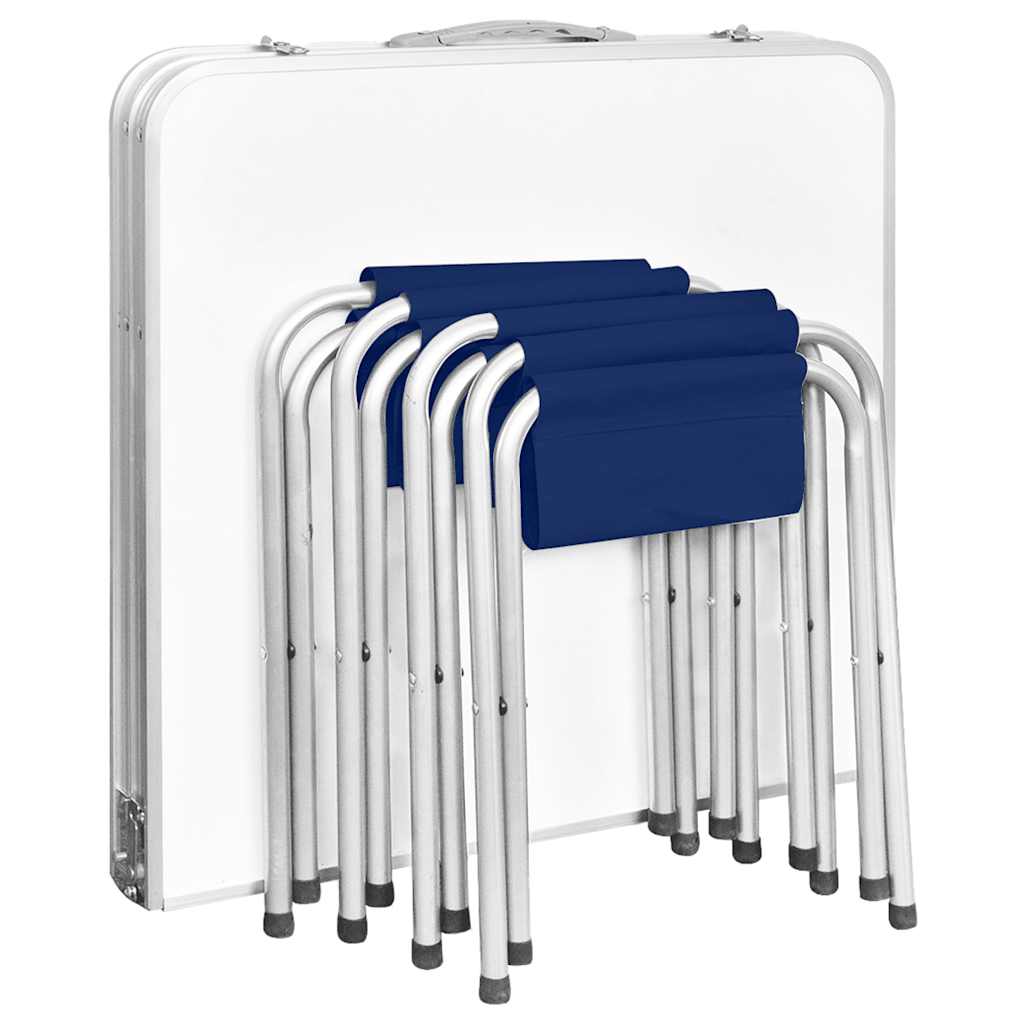 vidaXL Campingtisch mit 4 Hockern Klappbar Höhenverstellbar 120x60 cm
