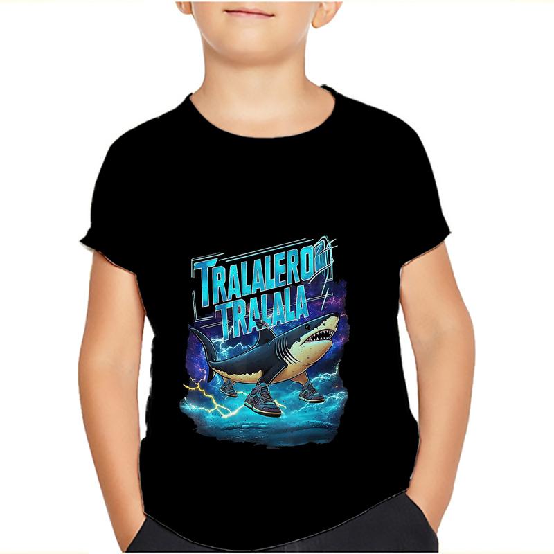 Тунг Тунг Тунг Сахур Мем Футболки Bombardiro Crocodilo Детские Мальчики Девочки Футболка Тралалеро Тралала Футболки с коротким рукавом Топы