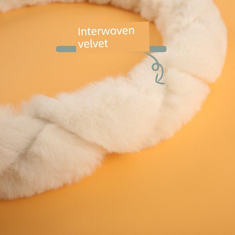 Car Steering Wheel Cover Winter Plush New High-End Anti-Slip Wear-Resistant Sweat-Absorbent Women's Cute Round Car Steering Wheel Cover